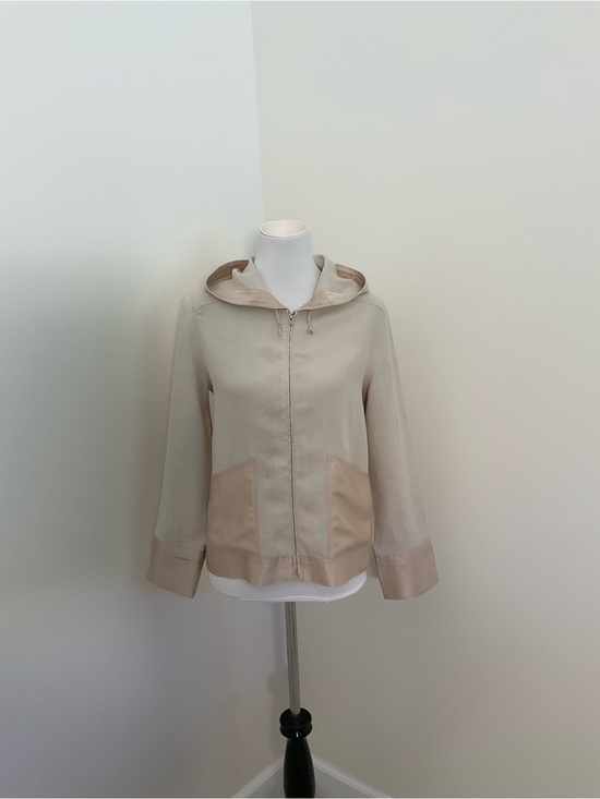 Sigrid Olsen Jackets & Blazers - Sigrid Olsen Beige Hooded Utility Jacket
